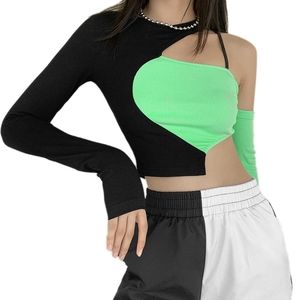 Cape Clique Asymmetrical two tone crop top - never worn, size S